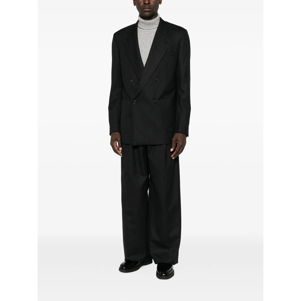 Herringbone Pleated Trousers
