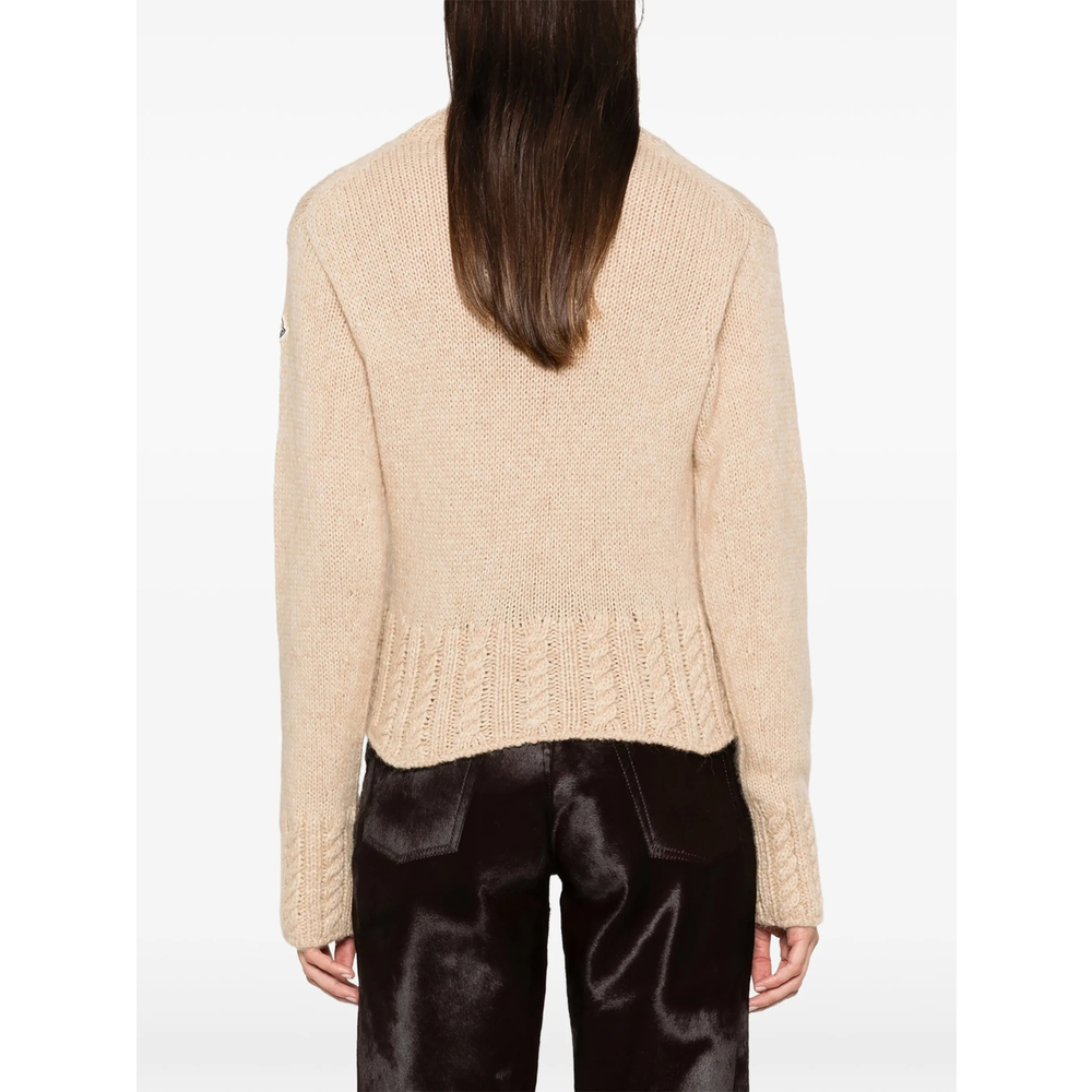 Logo-Patch Cable-Knit Sweater
