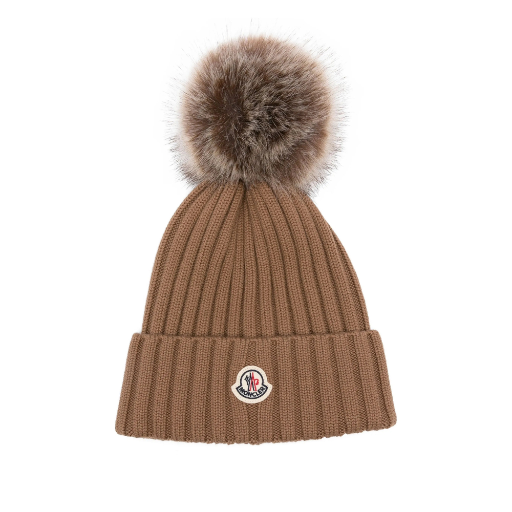 Moncler Wool Beanie With Pom Pom