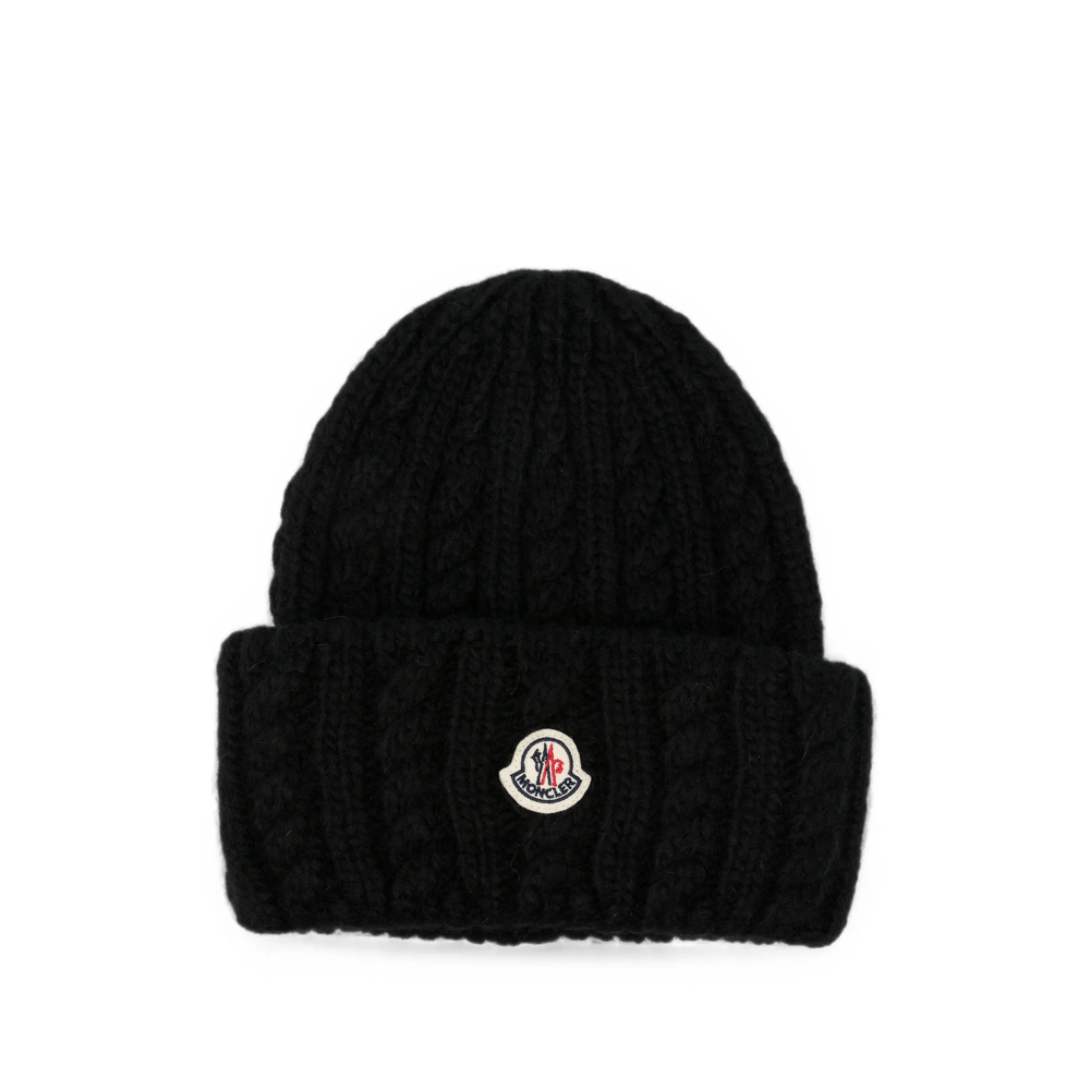 Moncler Cable Knit Wool Blend Beanie