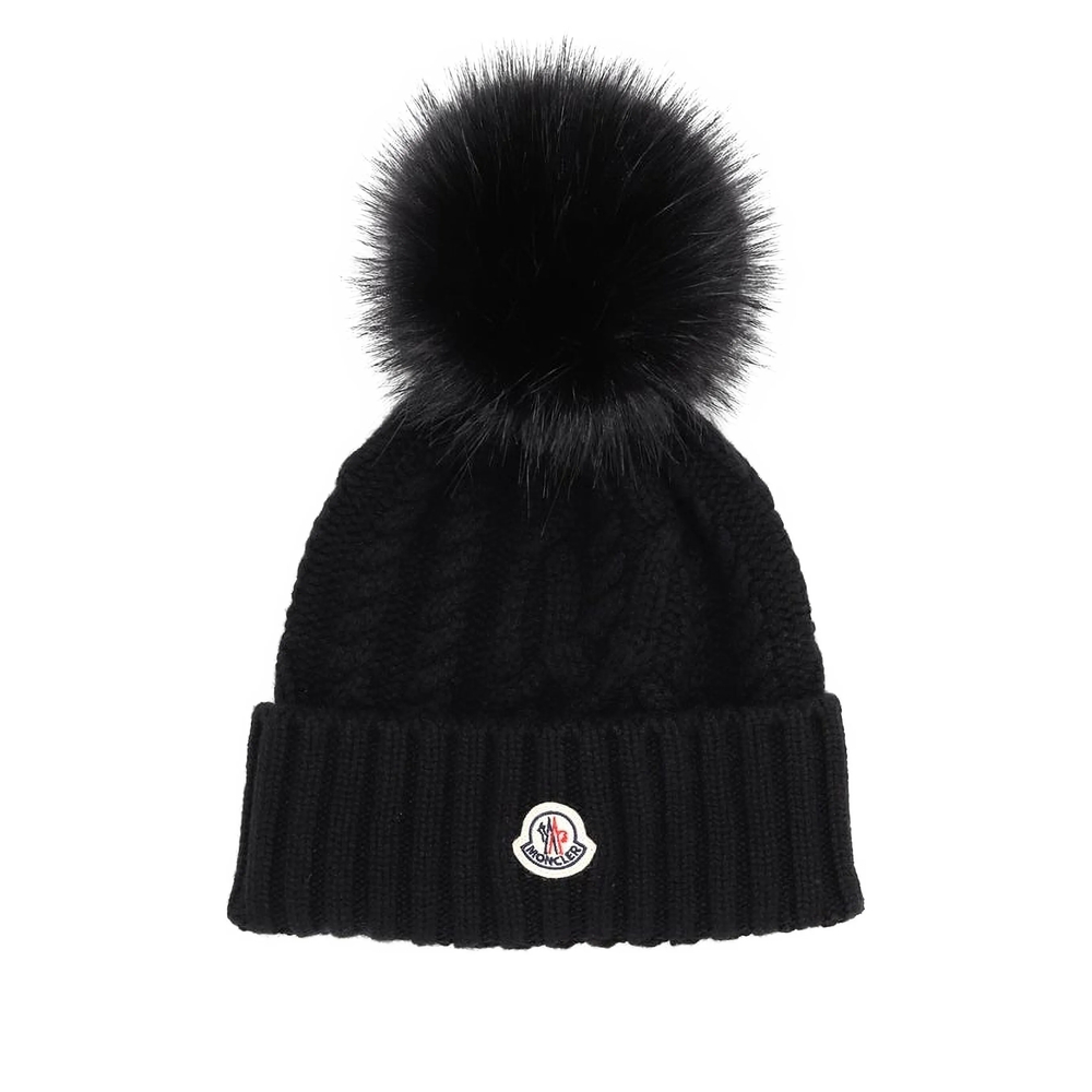 Moncler — Moncler Cable-knit Pom-pom Beanie Hat