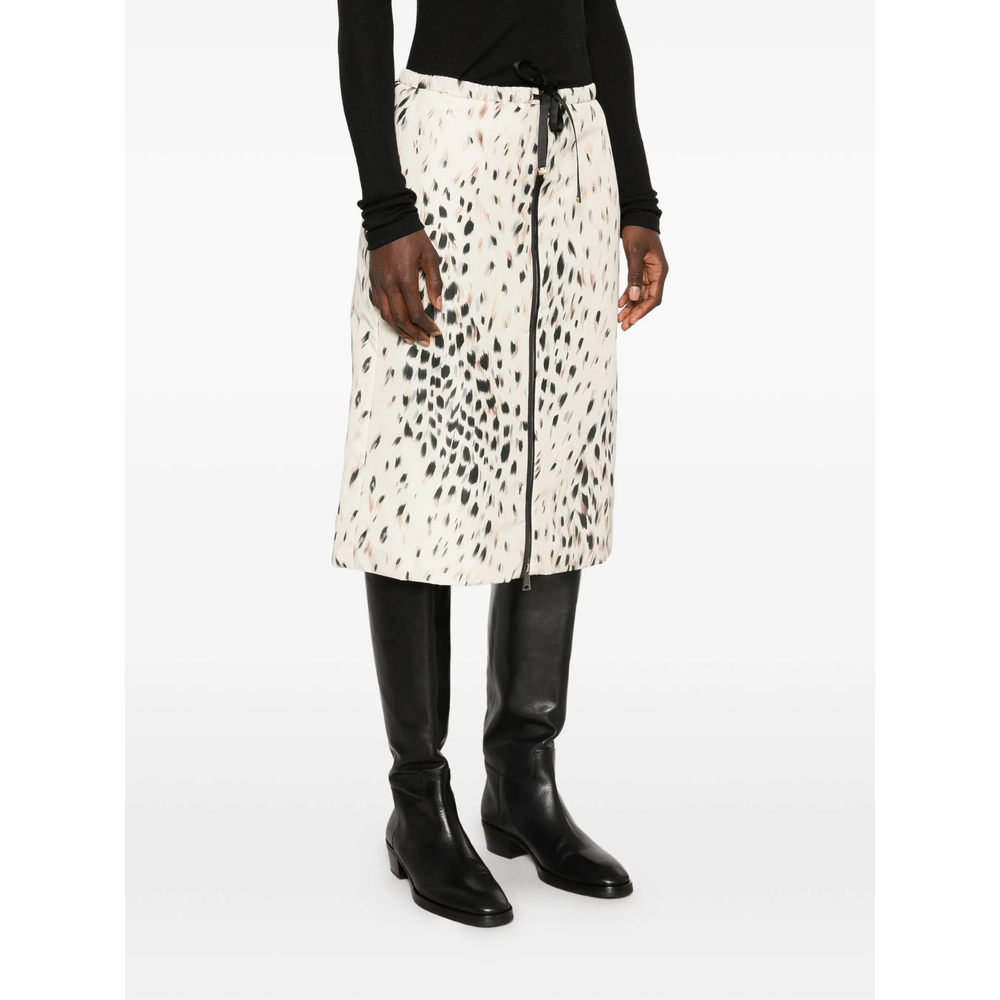 Animalier Print Padded Knee-Length Skirt