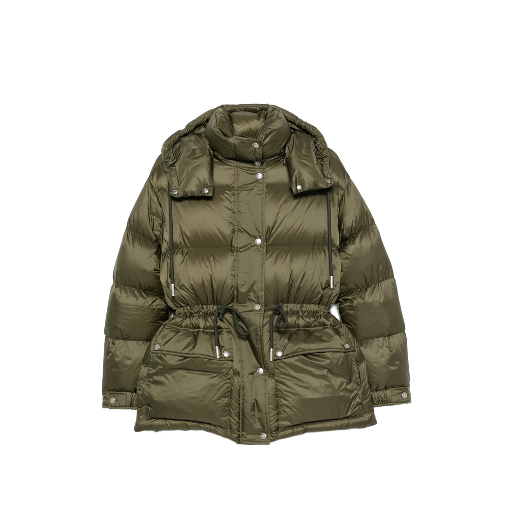 Moncler Sesie Hooded Mid-length Down Jacket