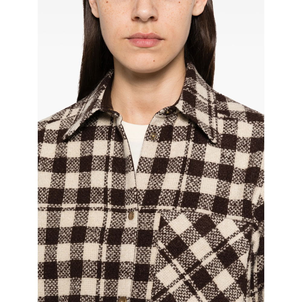 Check-Pattern Button-Down Jacket