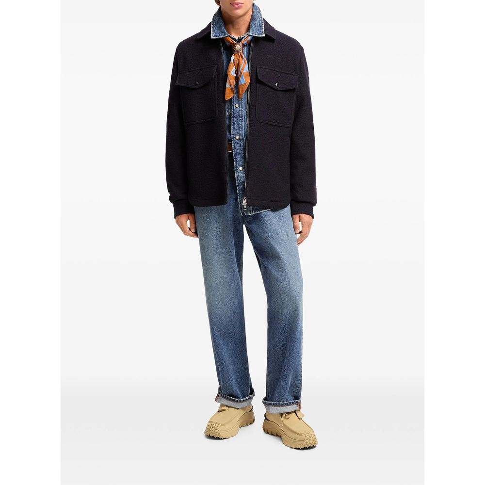 Zip-Up Wool Shirt Jacket