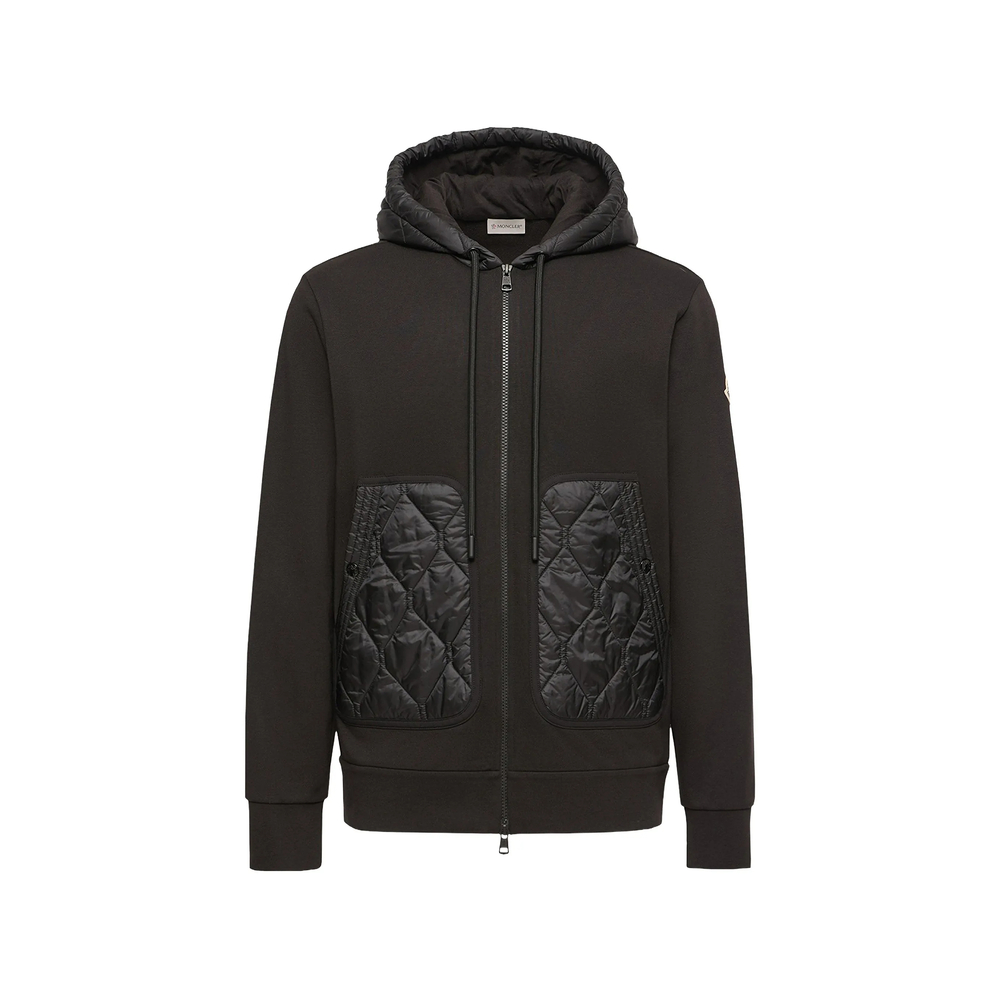 Moncler Diamond Quilted Cotton Blend Zip-up Hoodie