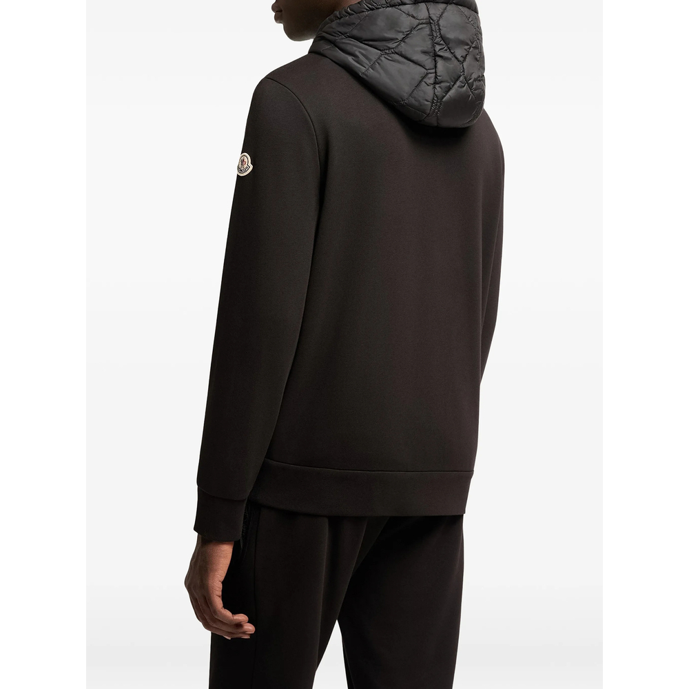Diamond Quilted Cotton Blend Zip-Up Hoodie