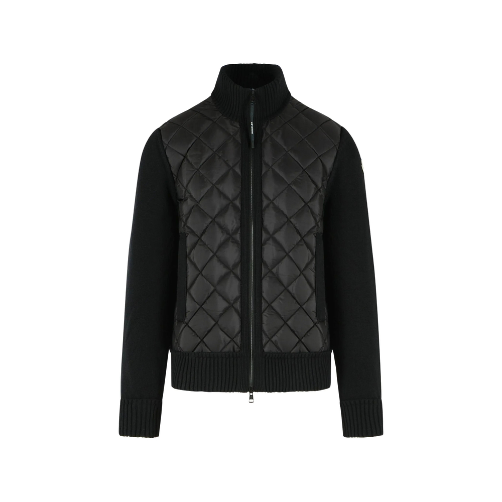 Moncler Quilted-front Ribbed Cardigan