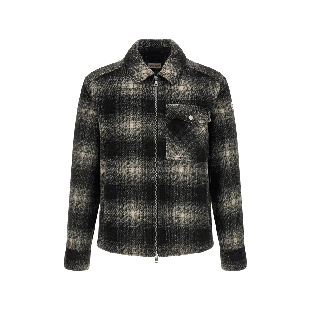 Moncler Check Zip-up Shirt Jacket