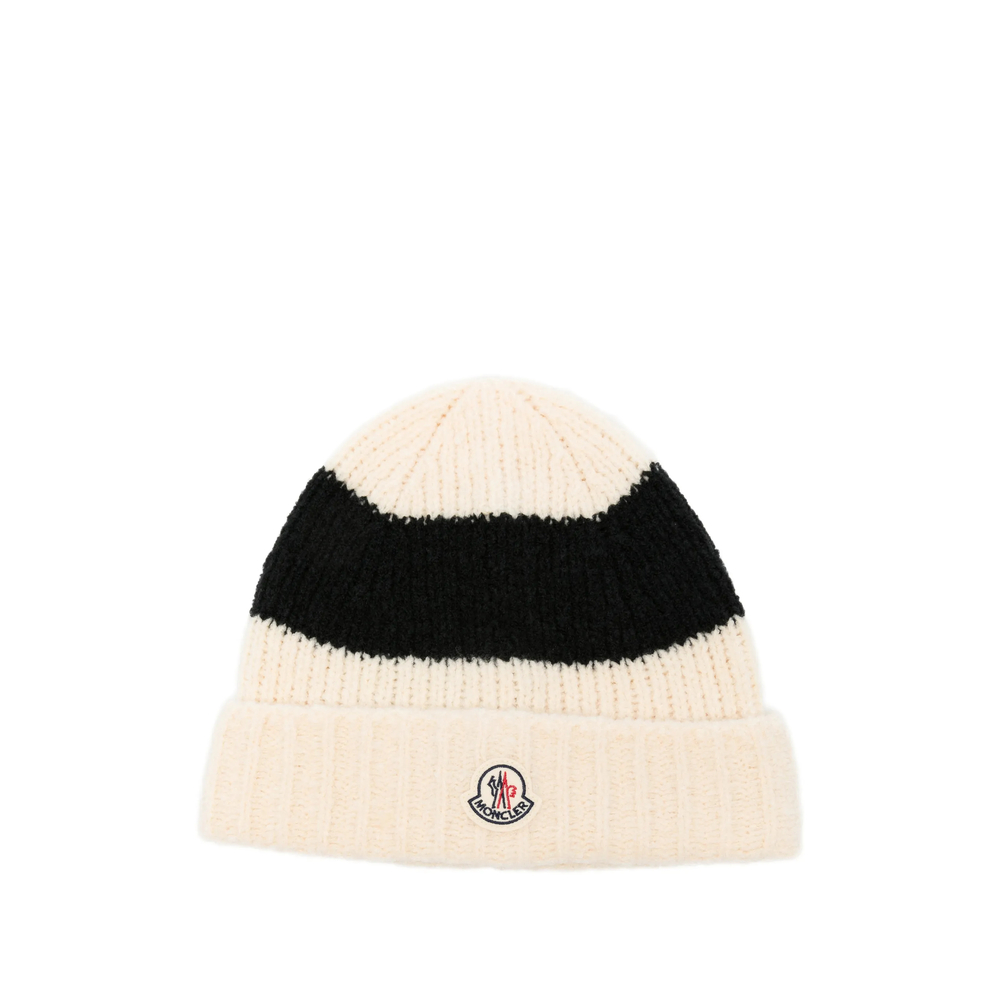 Moncler Striped Logo-patch Beanie Hat