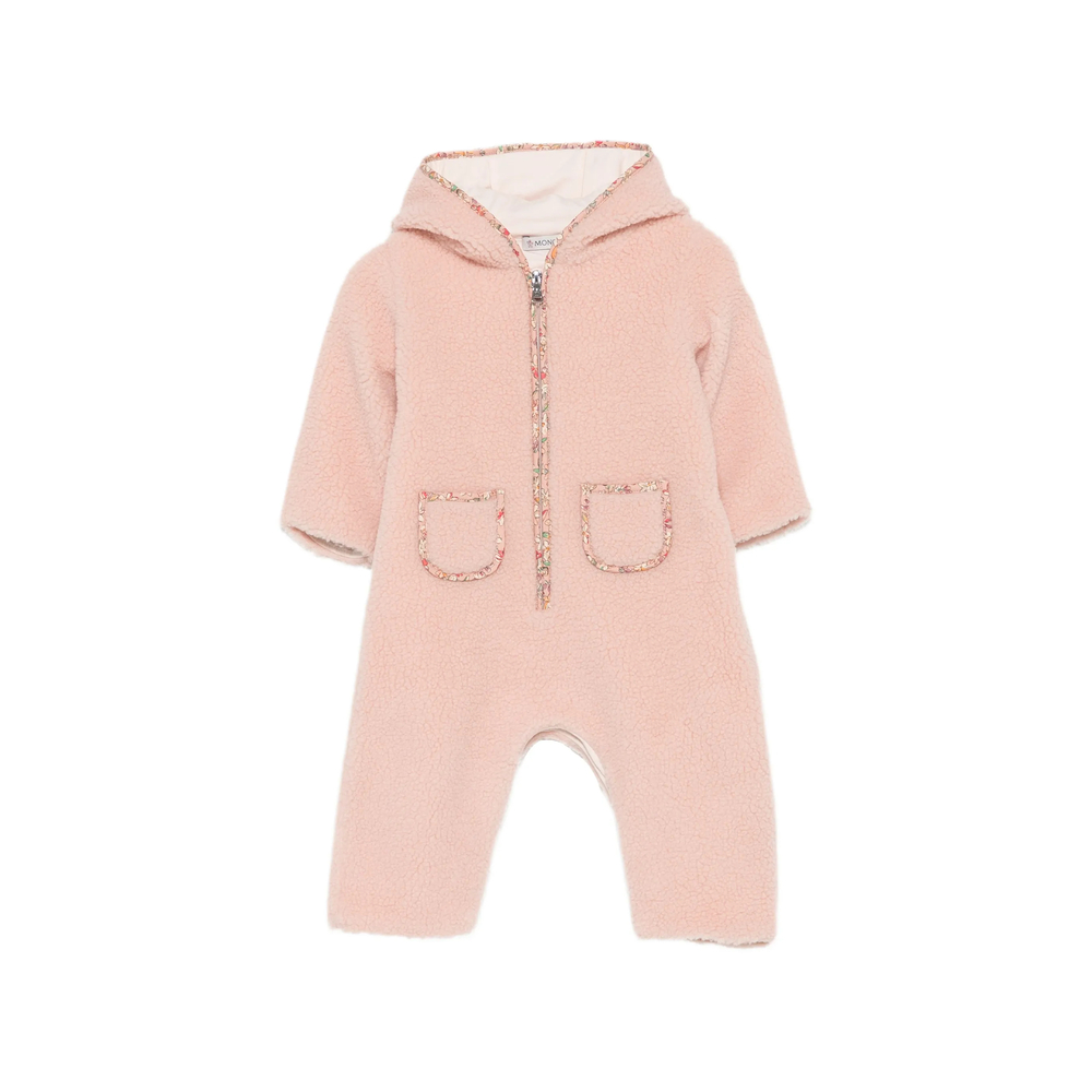 Moncler Floral-trim Fleece Romper
