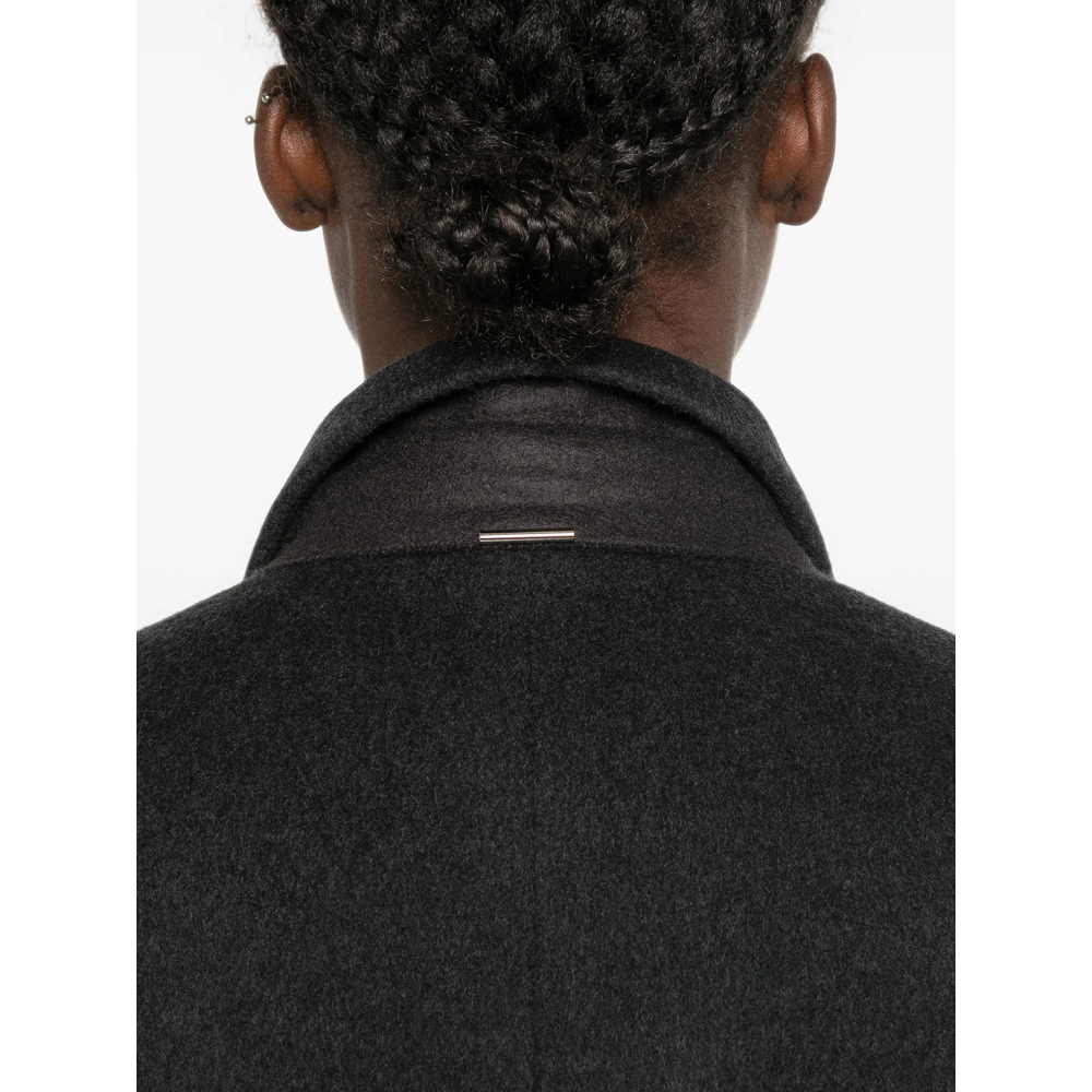 Double-Breasted Peak-Lapel Coat