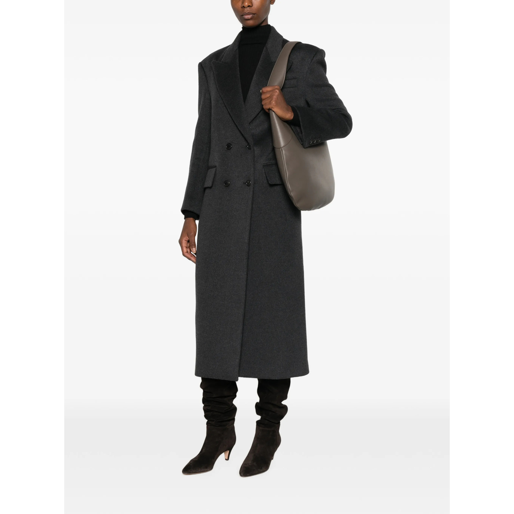 Double-Breasted Peak-Lapel Coat