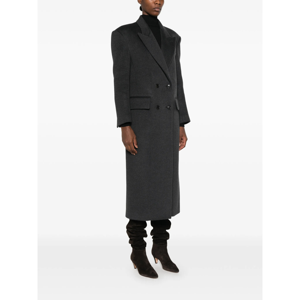 Double-Breasted Peak-Lapel Coat