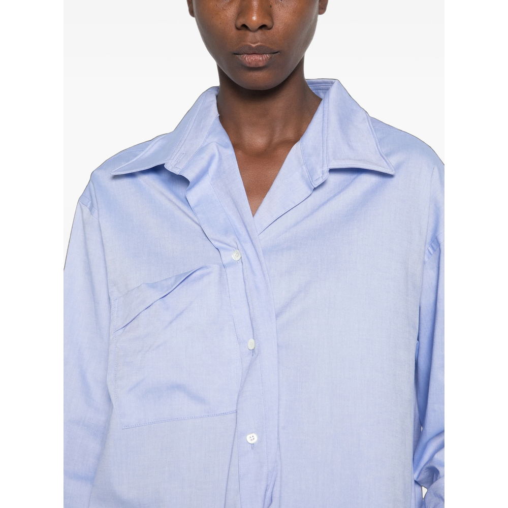 Asymmetric-Front Chest-Pocket Shirt