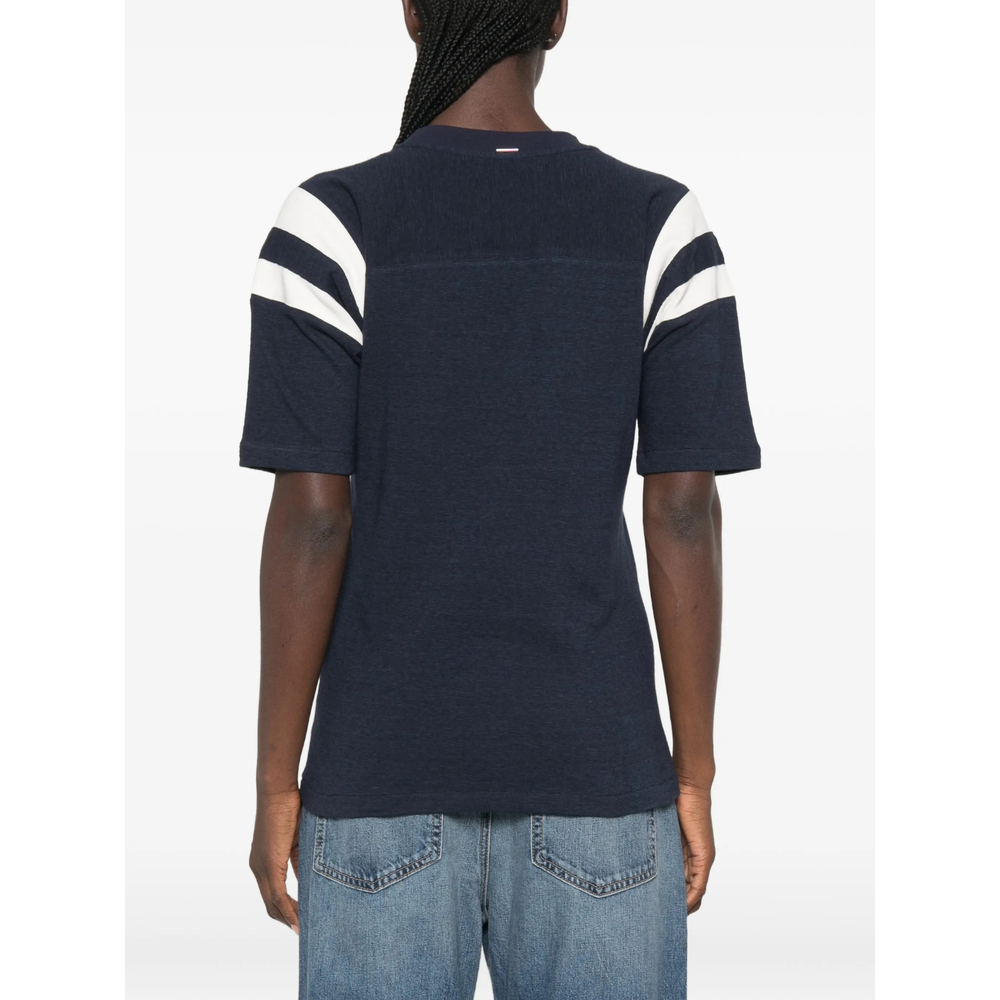 Logo-Print Striped-Sleeve T-Shirt