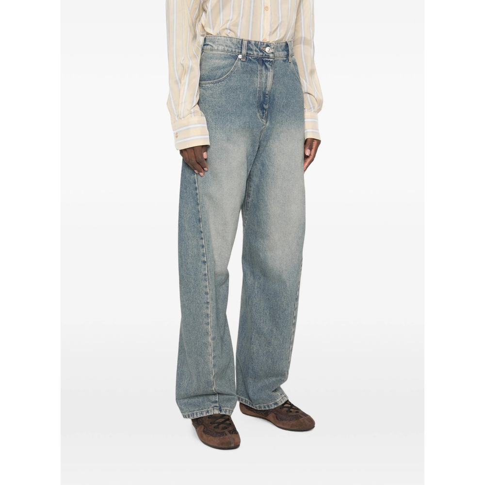 Faded-Effect Wide- Leg