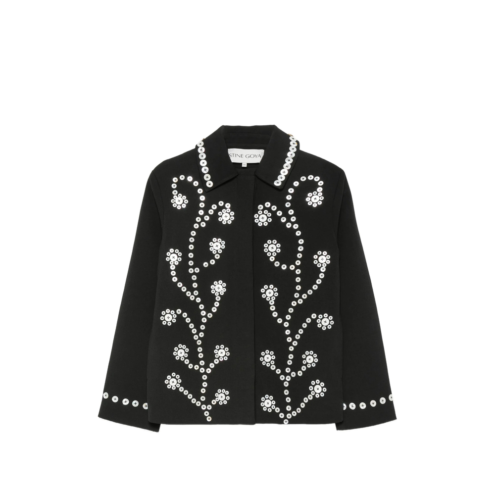Stine Goya Eyelet-embellished Floral-motif Jacket