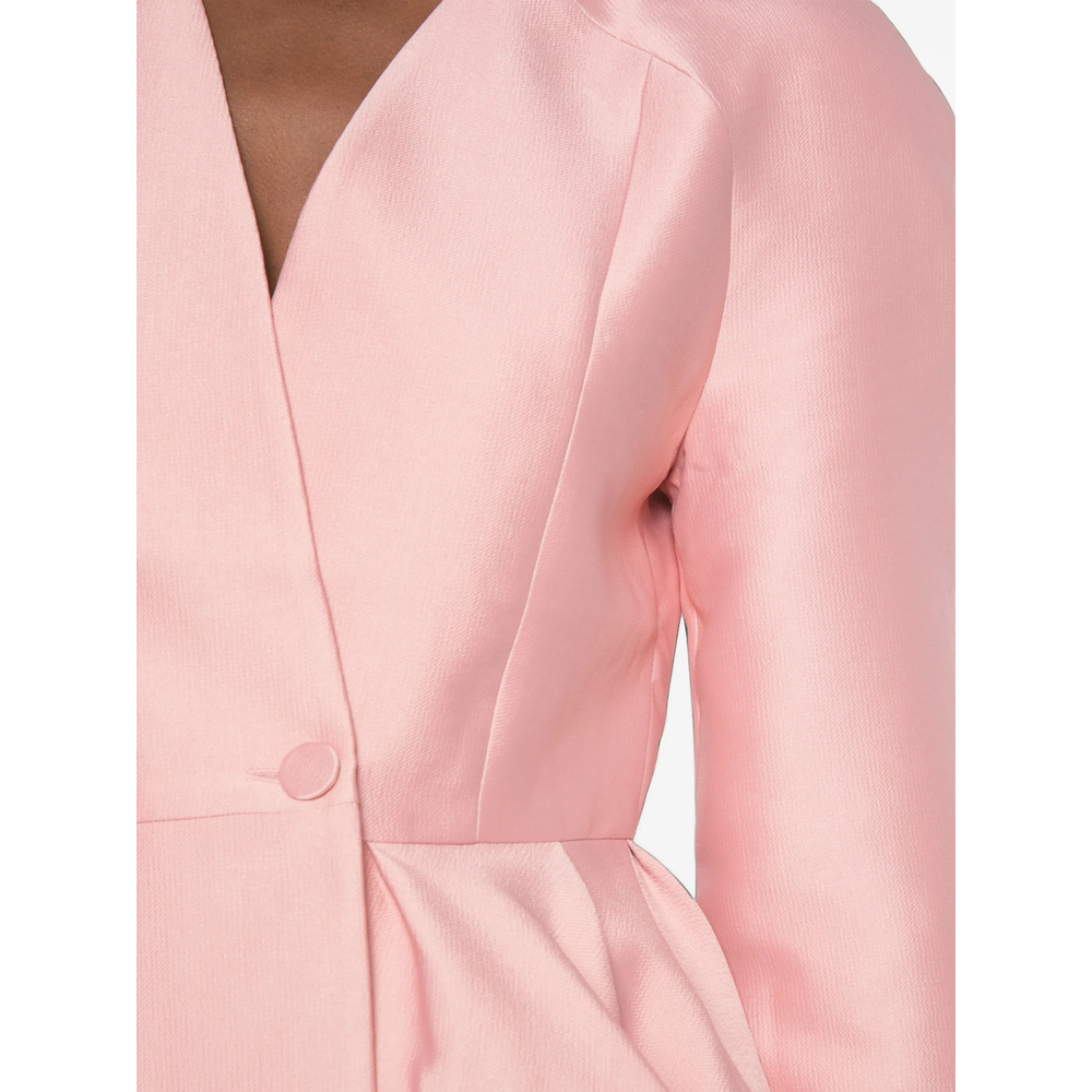 Peplum-Hem V-Neck Jacket
