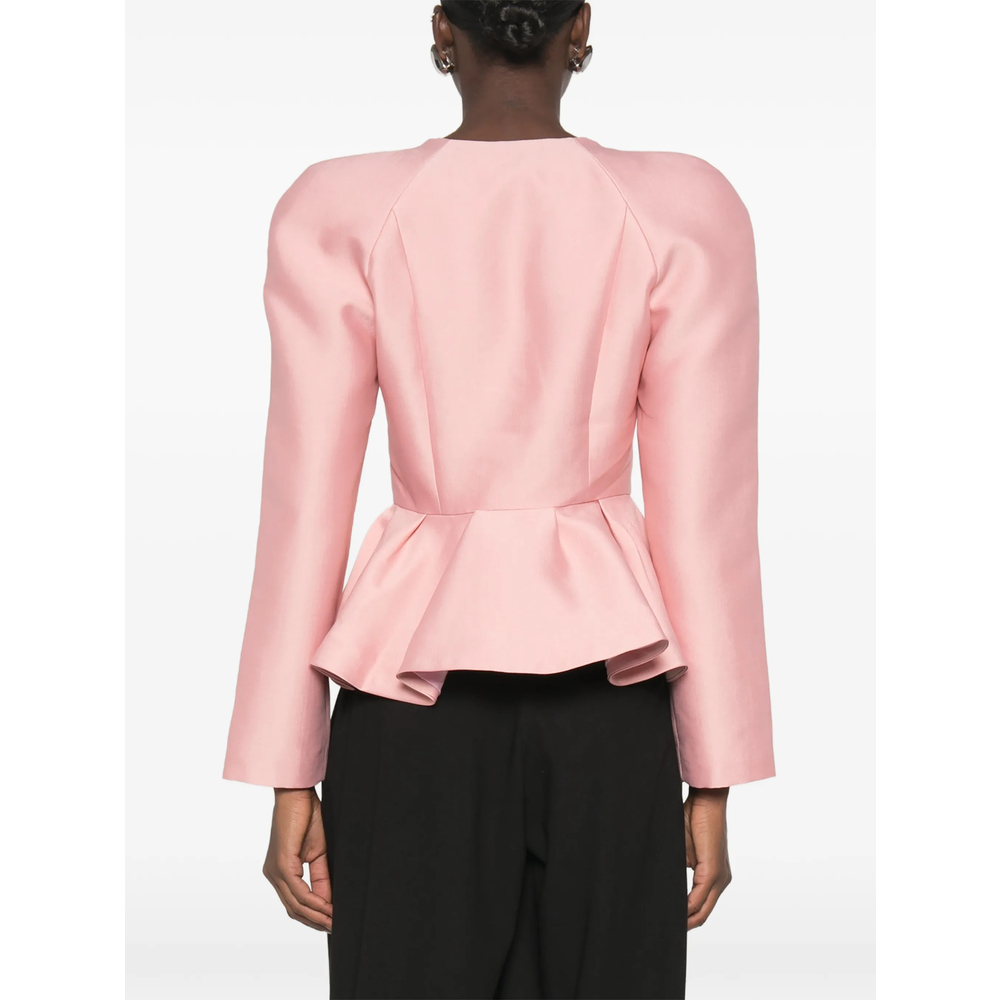 Peplum-Hem V-Neck Jacket