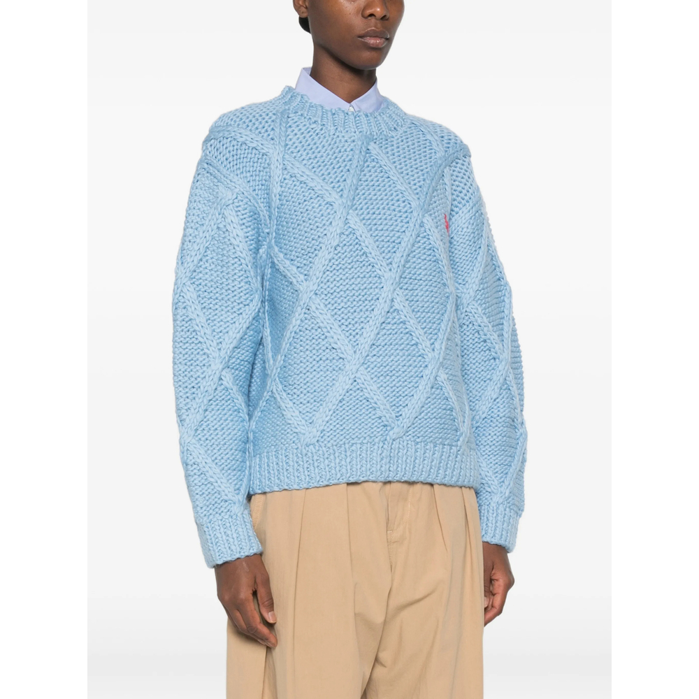 Cable-Knit Embroidered-Logo Sweater