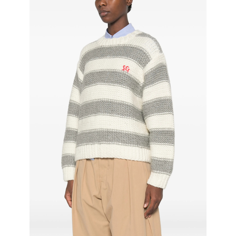 Striped Chunky-Knit Sweater