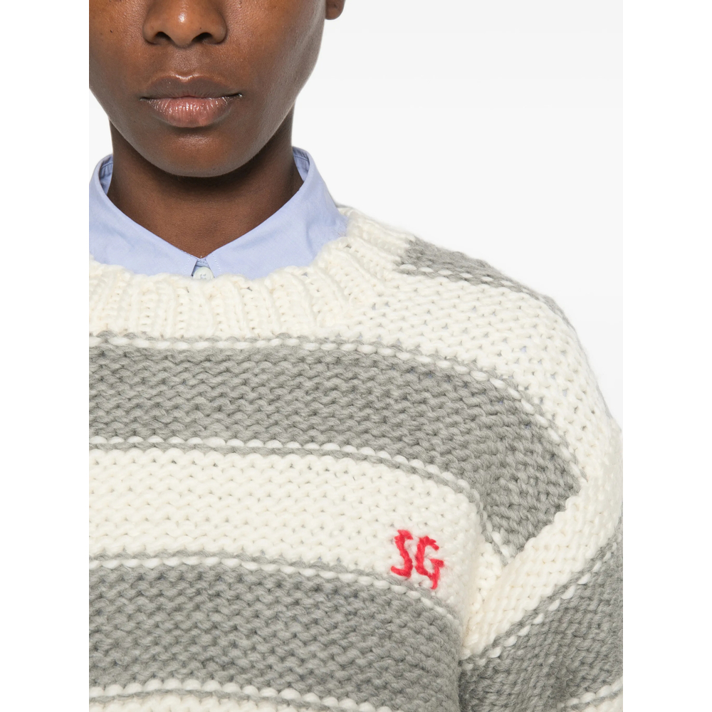 Striped Chunky-Knit Sweater