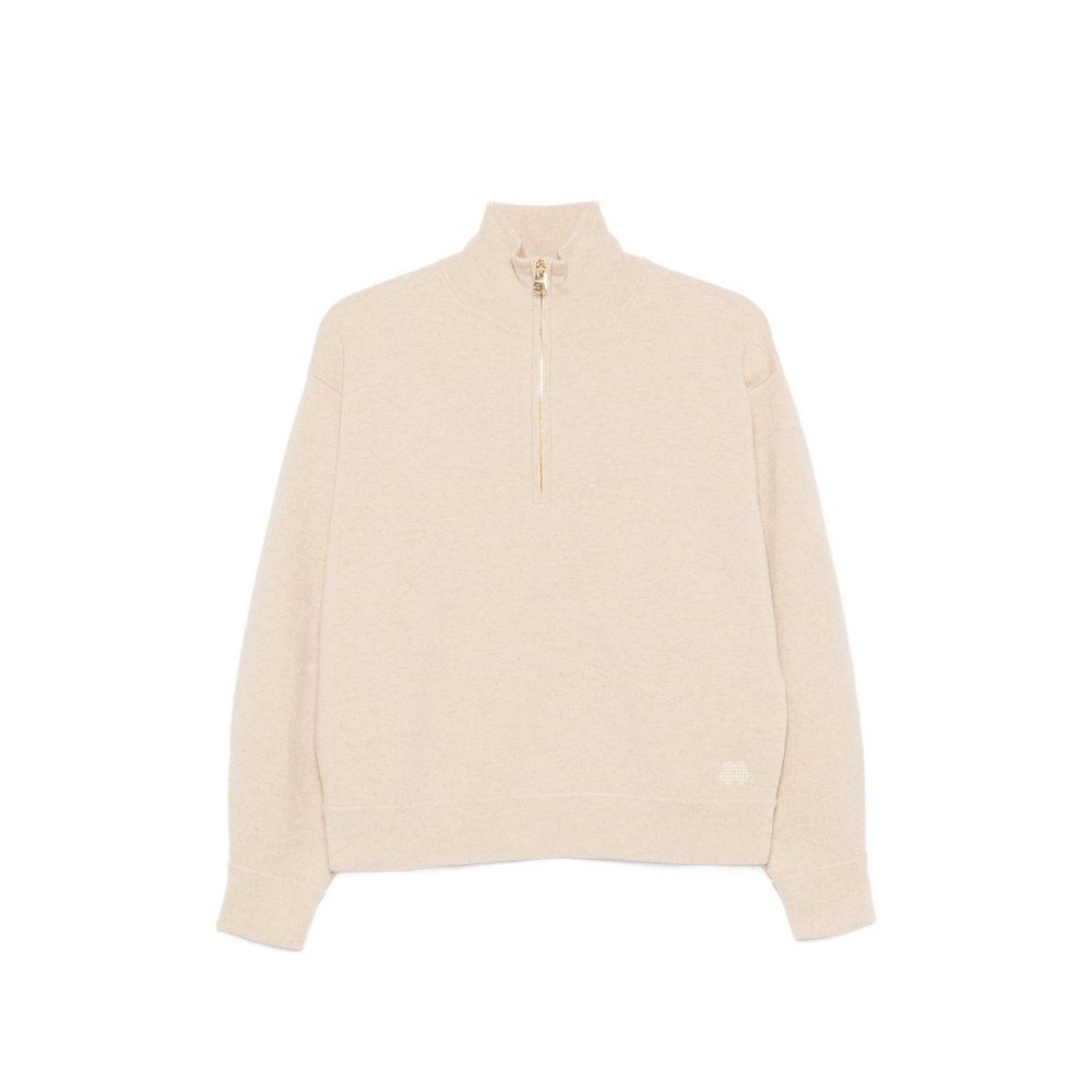 Kujten Quarter-zip Cashmere Sweater In Neutral