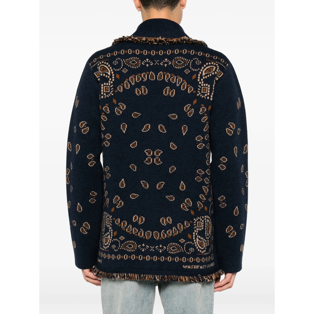 Paisley-Jacquard Cardigan