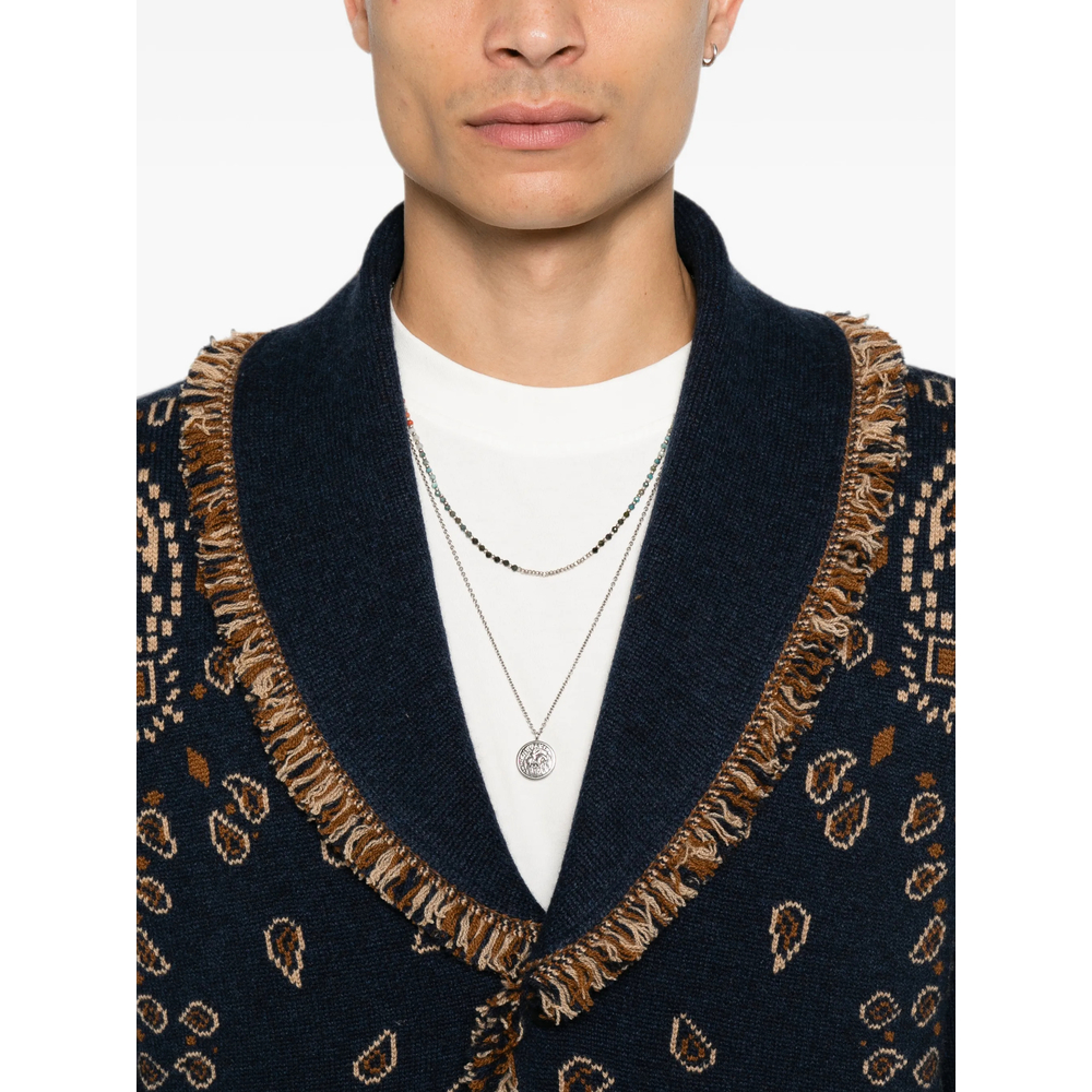 Paisley-Jacquard Cardigan