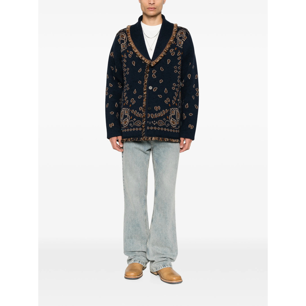 Paisley-Jacquard Cardigan