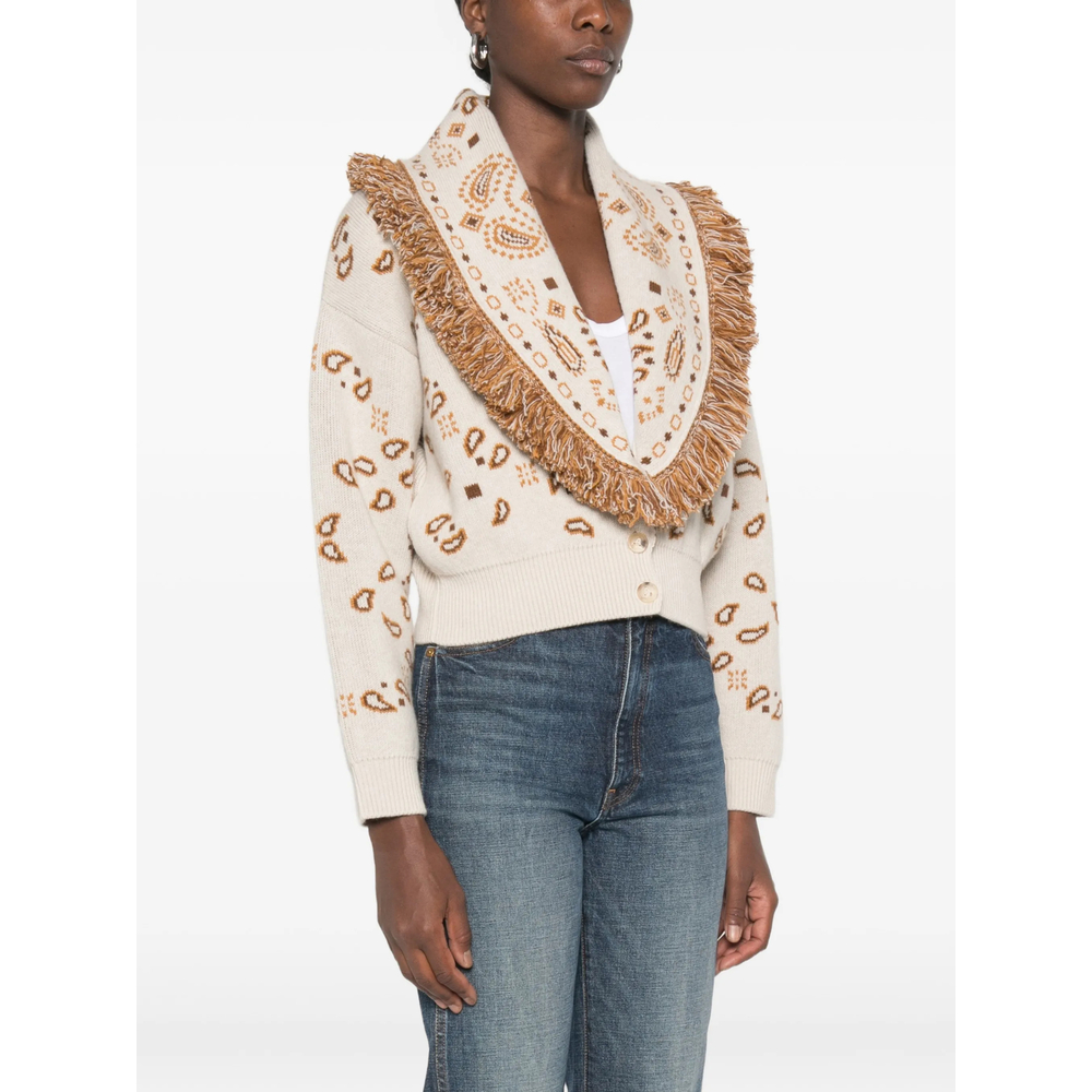 Paisley-Pattern Fringed Jacket