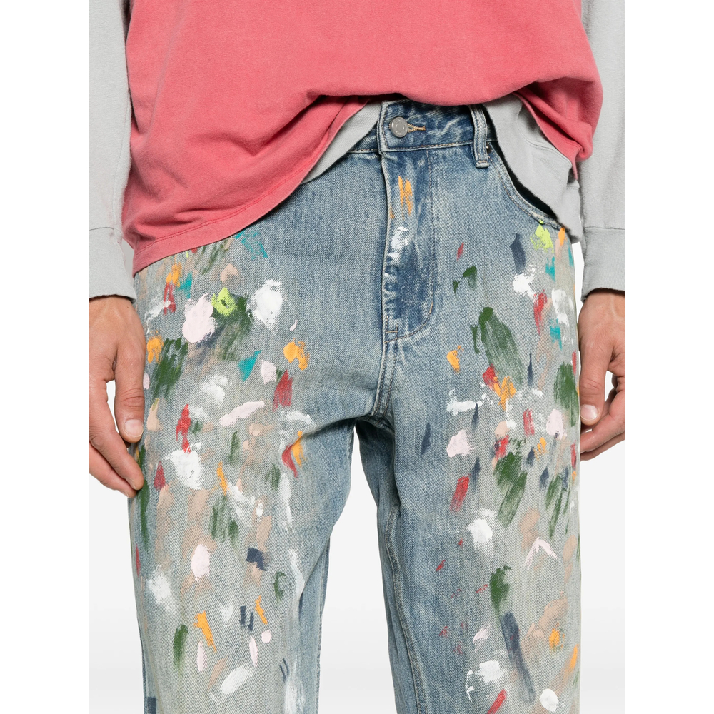 Paint-Splatter Distressed Jeans
