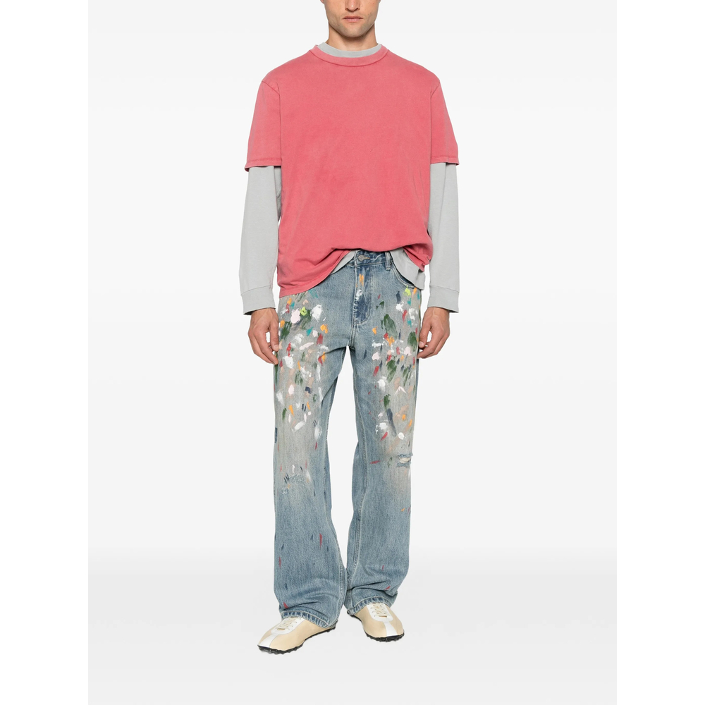 Paint-Splatter Distressed Jeans