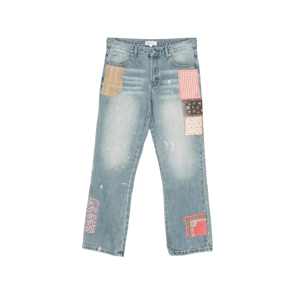 Found Patchwork Paint-splatter Jeans