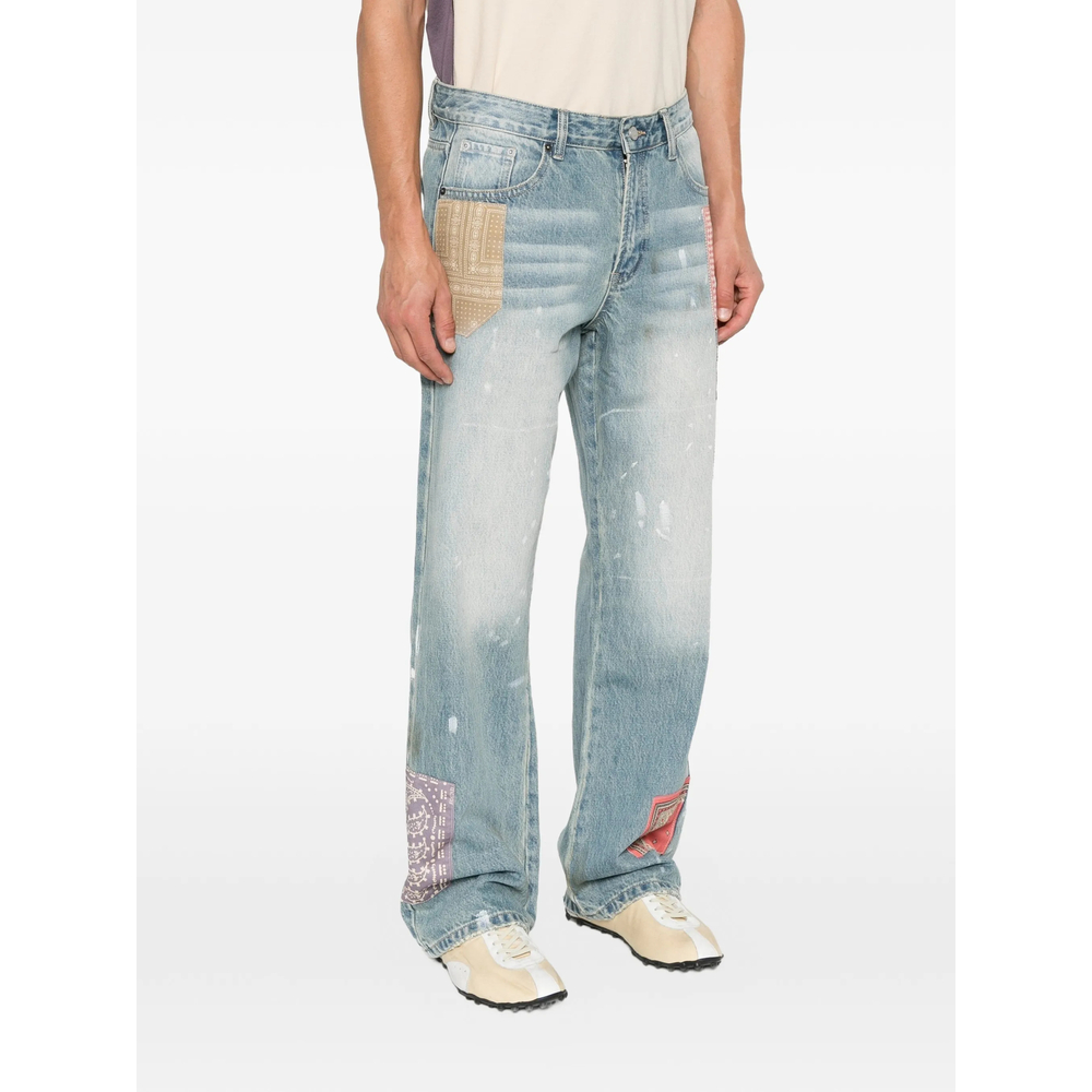 Patchwork Paint-Splatter Jeans