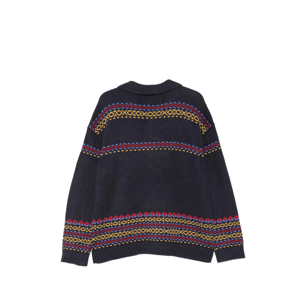 Isles Horse-Intarsia Zip-Up Cardigan