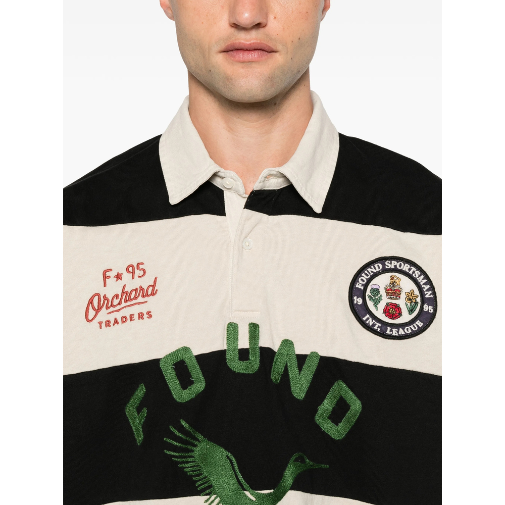 Bird Logo Striped Polo Shirt