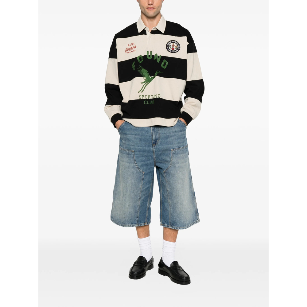Bird Logo Striped Polo Shirt