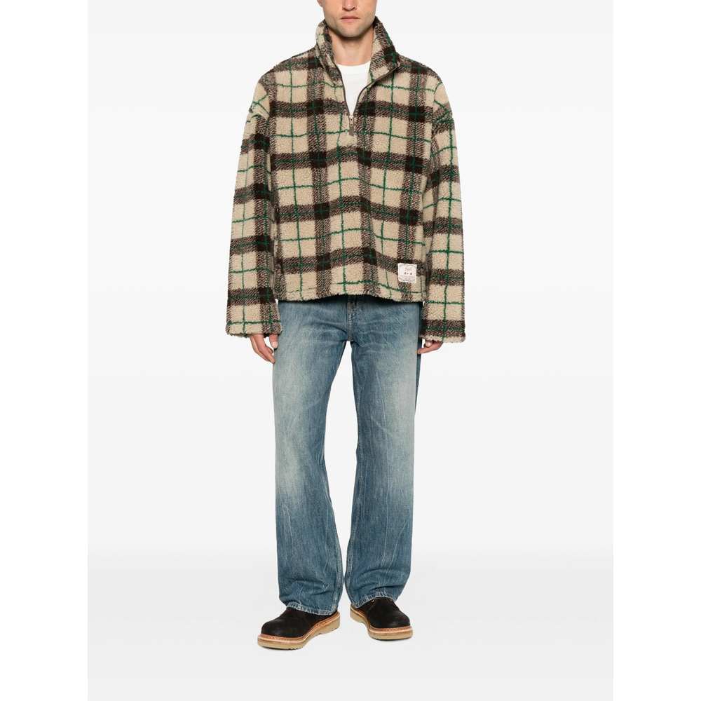 Check-Print Fleece Sweatshirt