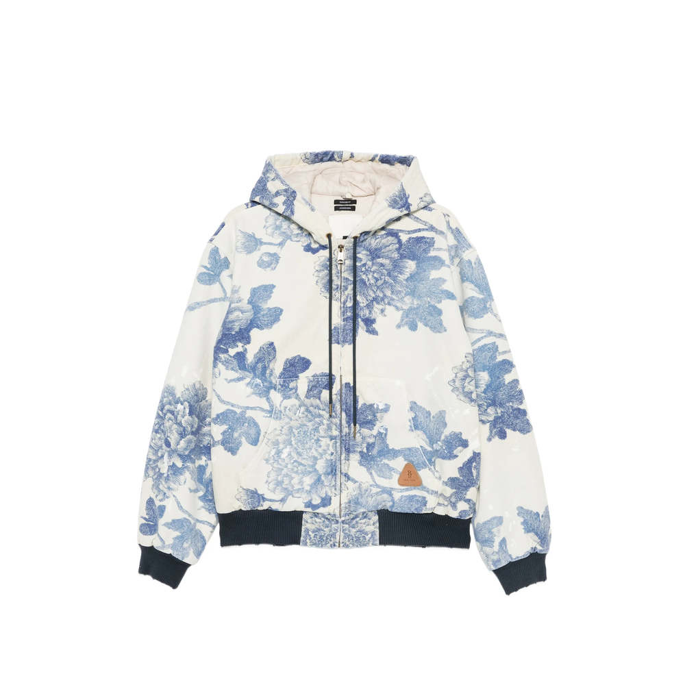 Floral-Print Hooded Jacket
