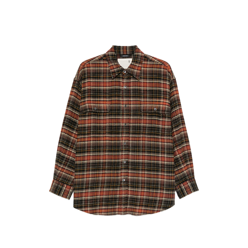 Brown Dark Grey Plaid Shirt