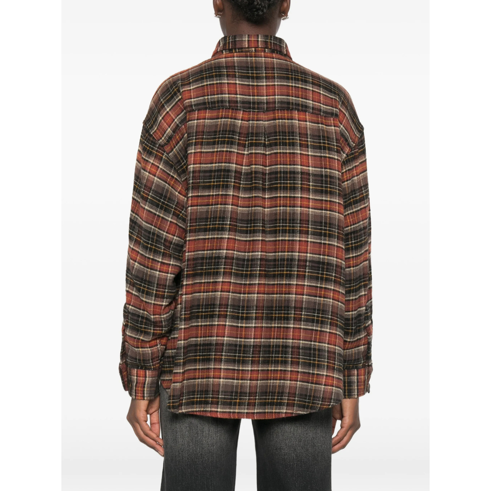 Brown Dark Grey Plaid Shirt