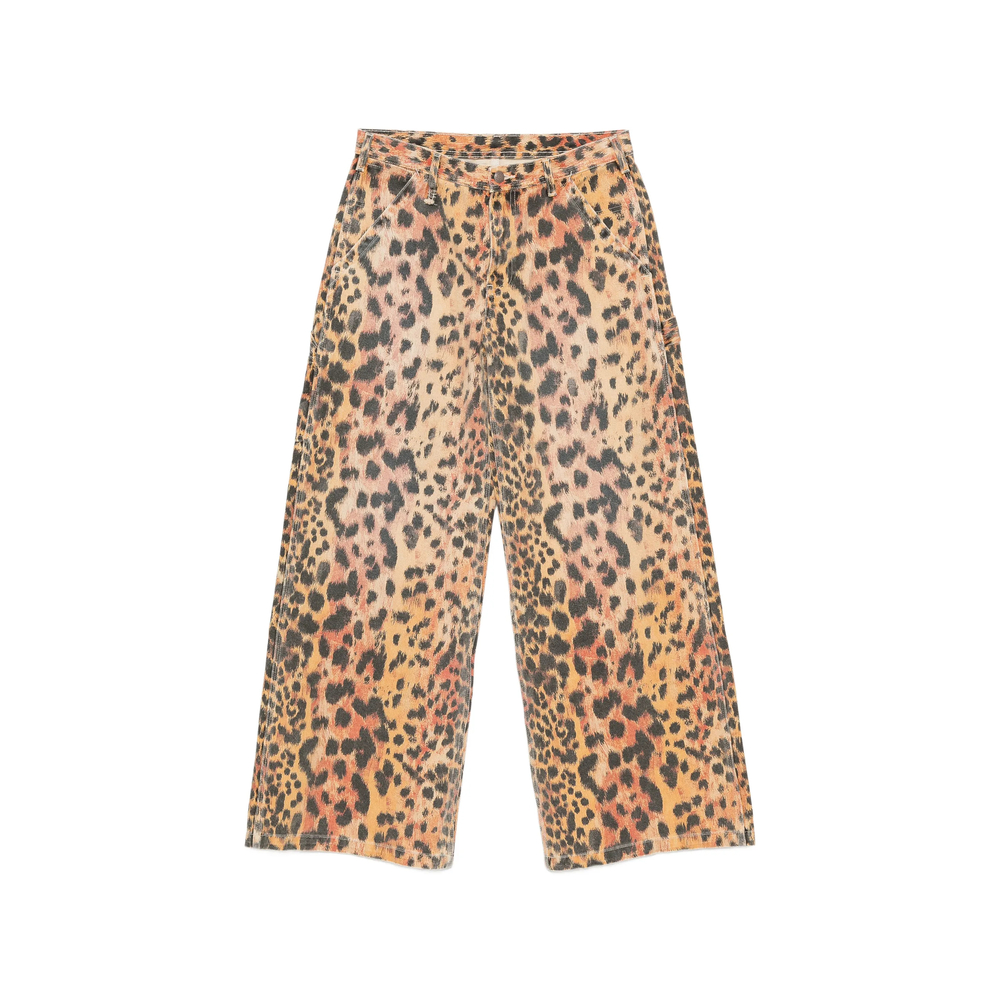 Leopard-Print Wide-Leg Trousers