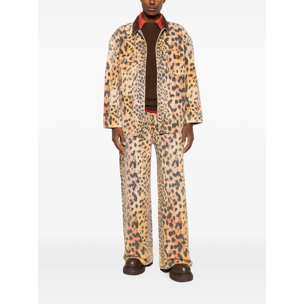 Leopard-Print Wide-Leg Trousers