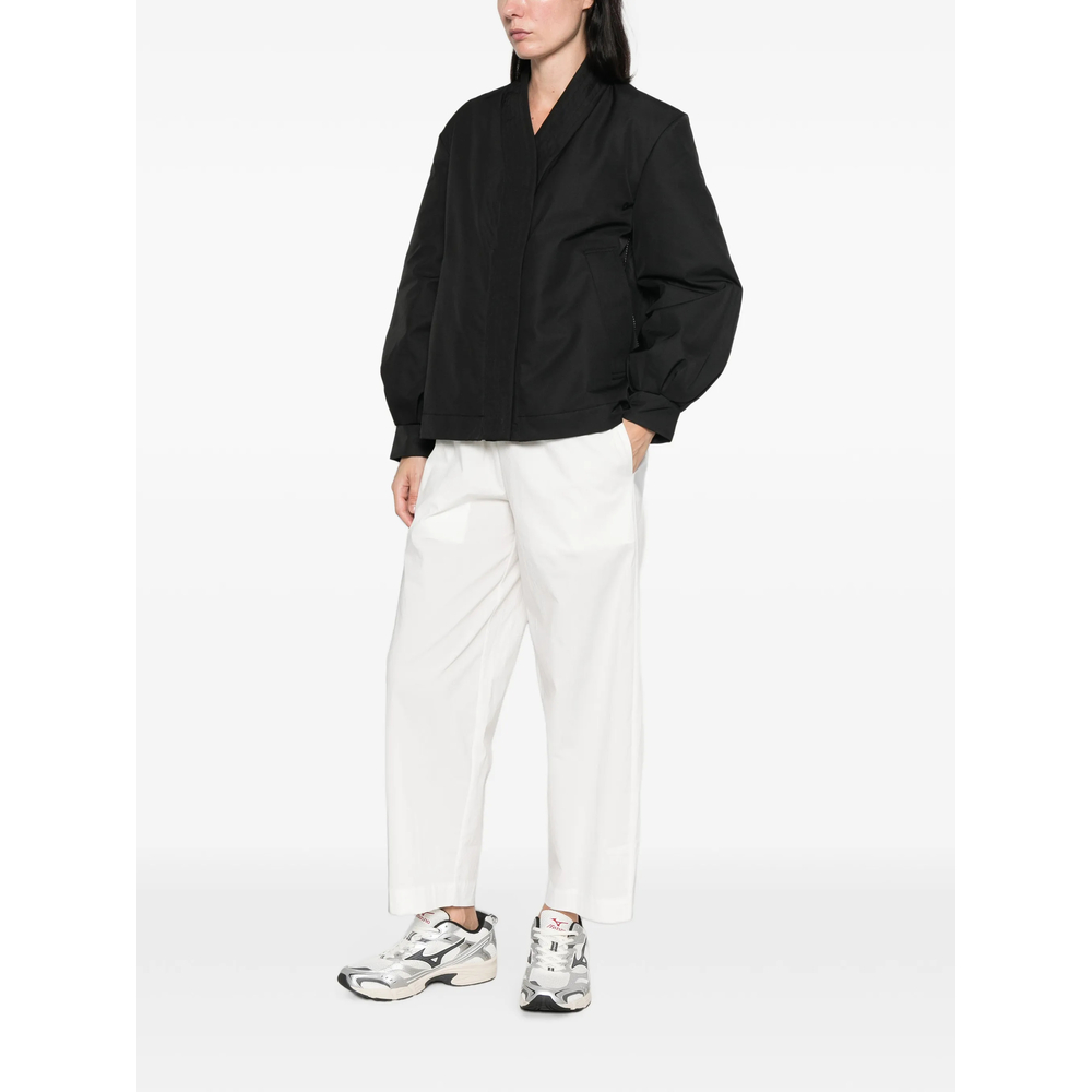 Balloon-Sleeve V-Neck Oversized Jacket