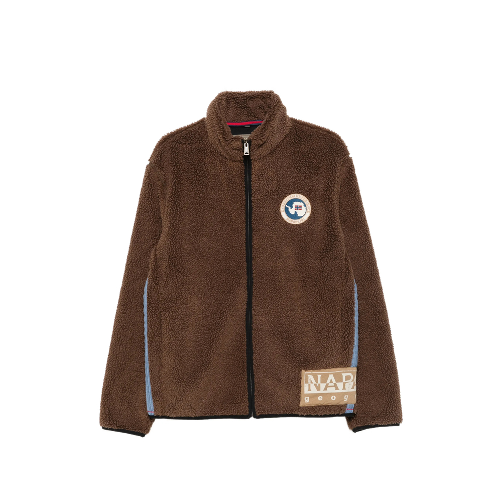 Napapijri Fleece-texture Logo-patch Jacket