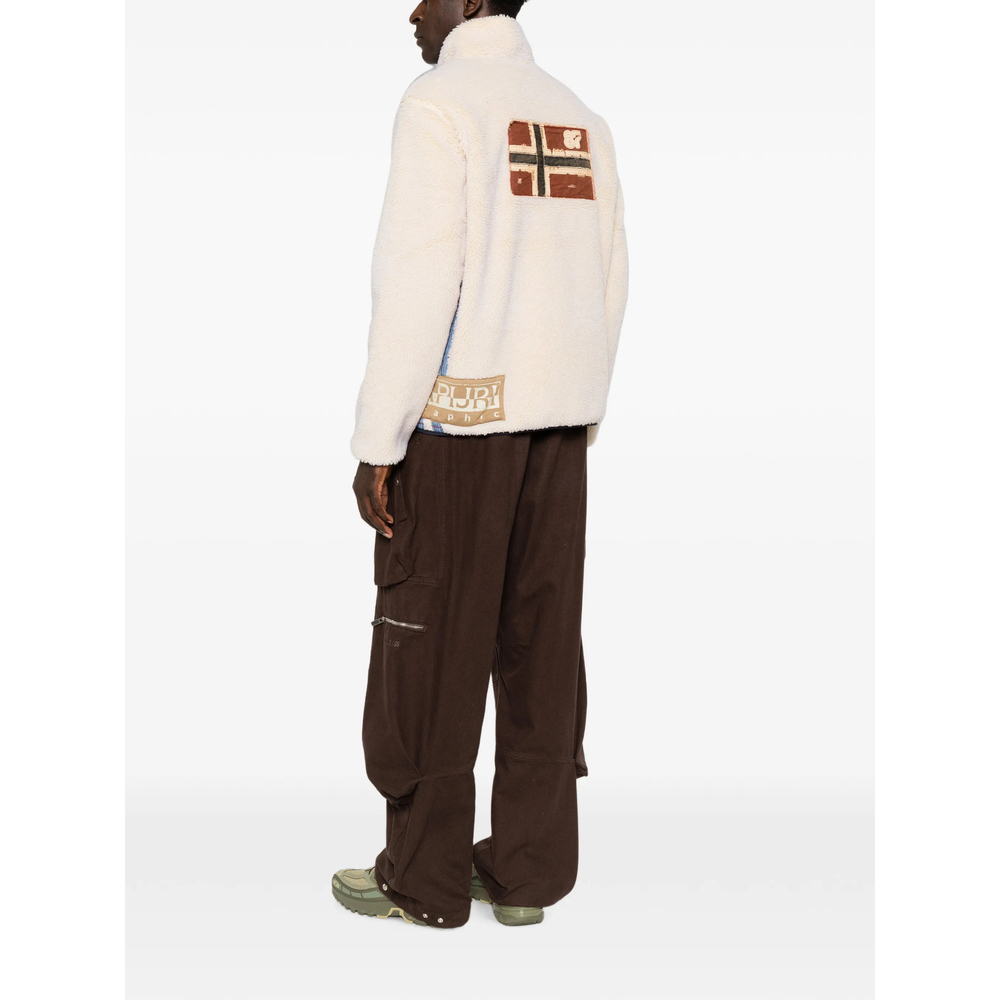 Logo-Patch Zip-Up Sweater