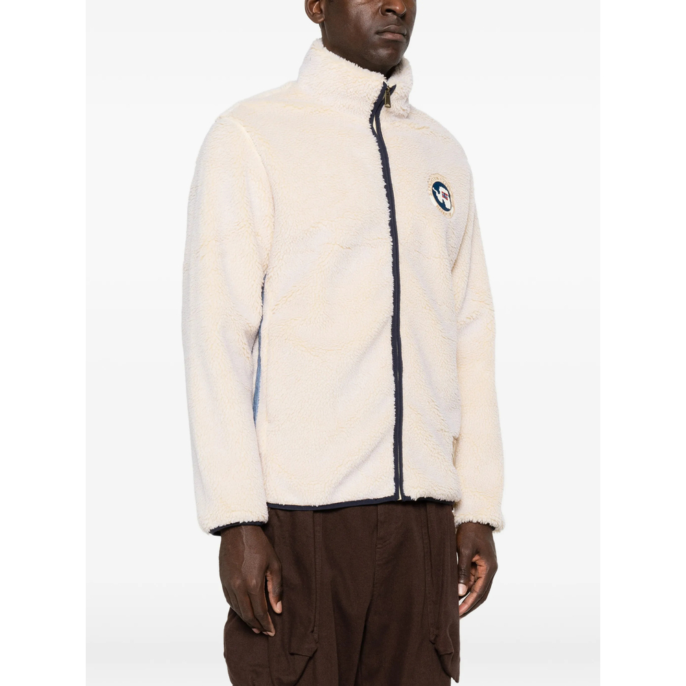 Logo-Patch Zip-Up Sweater