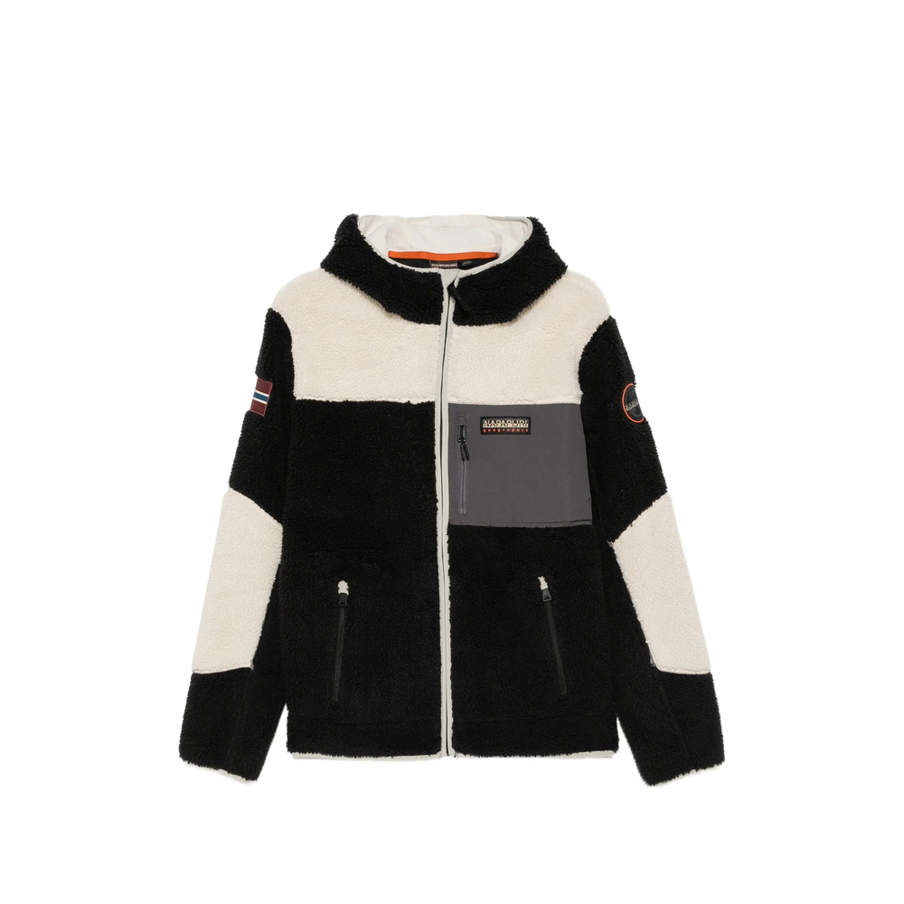 Fleece-Texture Hooded Sweater